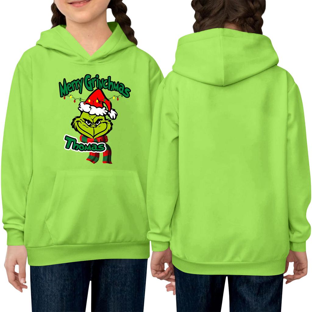 Children's Long-sleeved Loose-fitting Pullover Hoodie With Drawstring And Solid Color