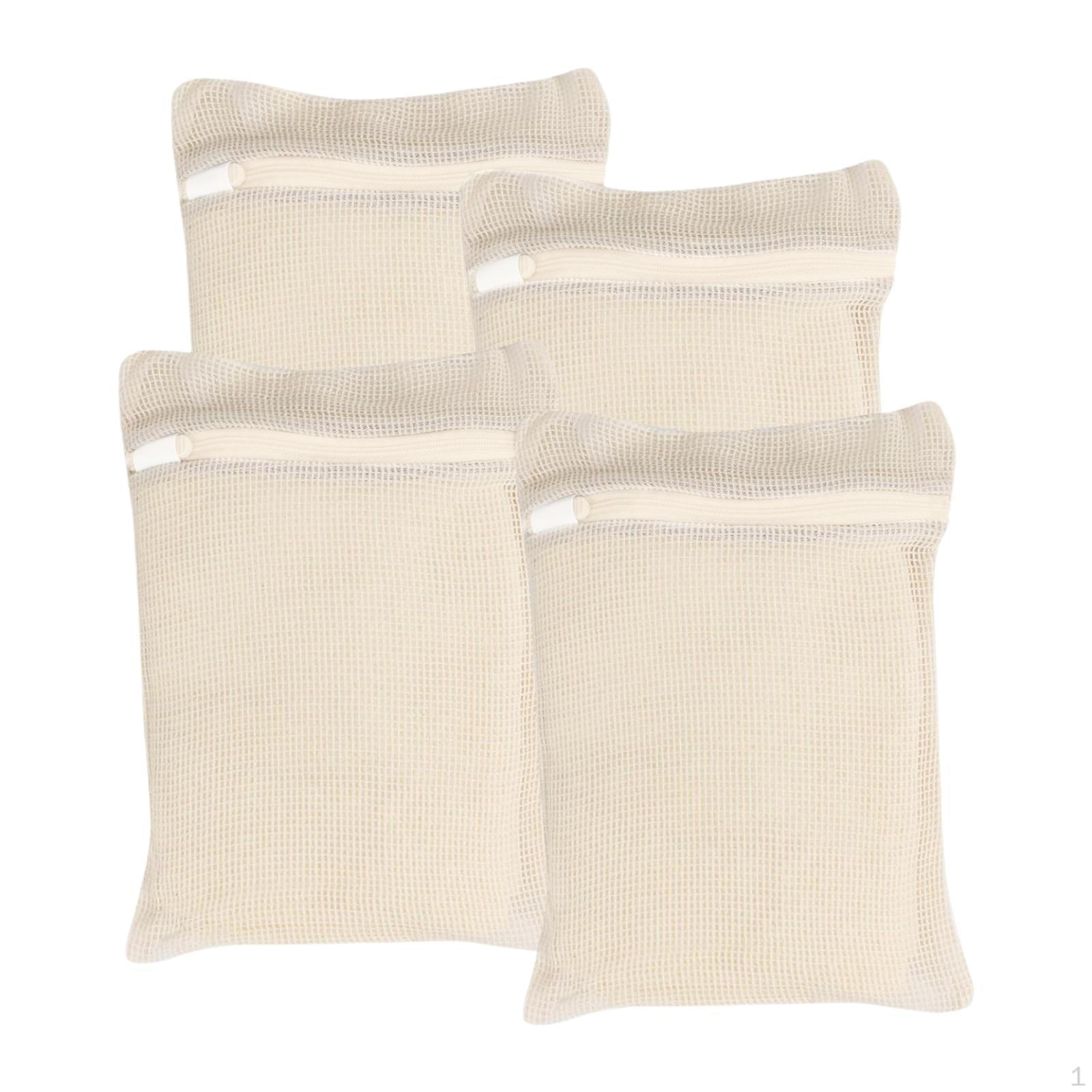 

Набор из 4 сетчатых мешков для стирки одежды с карманами на молнии для хранения S