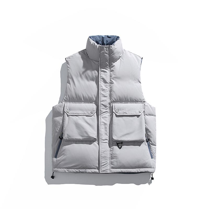ACU Unisex Stand Collar Down Vest: Warm Workwear with Pockets for Autumn/Winter