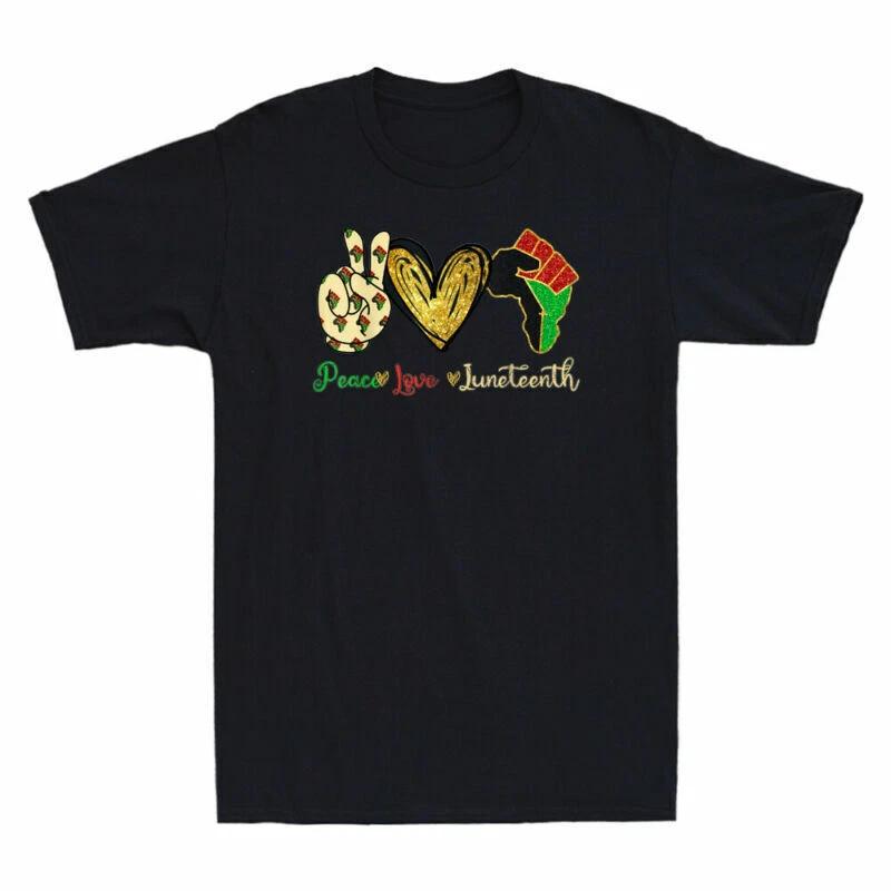 Peace Love Juneteenth Black Pride Freedom Independence Day Vintage Men s T-Shirt M
