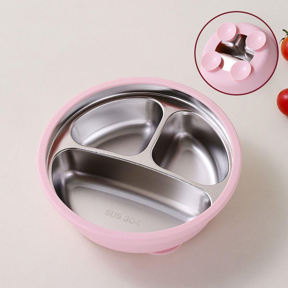 Divided Design 3 Grids Children Dishes Kids Feeding Bowls Toddle Training Tableware