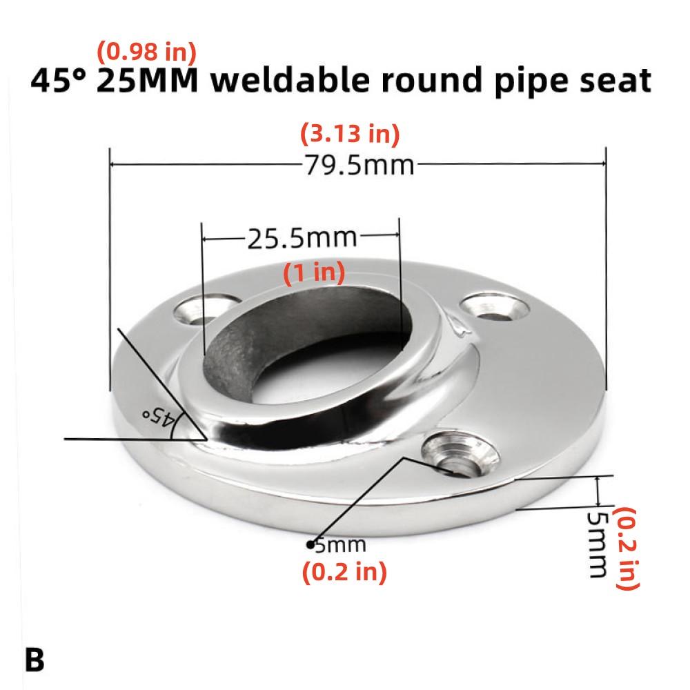 Suport tub rotund sudabil Balustradă punte iaht marin Suport balustradă Hardware Fitinguri oțel inoxidabil 316