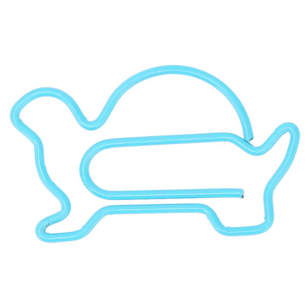 100 ks sponek do papíru Roztomilý tvar zvířátka Jasná barva Protiskluzové kovové sponky do papíru pro domácnost, školu, kancelář Želva