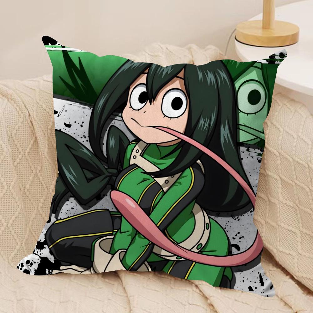 Froppy TTsuyu AAsui Cushion Cover Silky Short Plush DoubleSided Printed Pillow Case for Sofa All Seasons Home Decor Gift