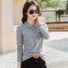Women's Polo Neck Long Sleeve Regular Fit Top Casual Floral Print Button Down T-Shirt