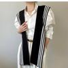 Einfarbiger Strickschal Einfache Bluse Schultern Falscher Kragen Cape Schwarz Weiß Streifen Schal Wickeltuch Umhang Wollschals Damen