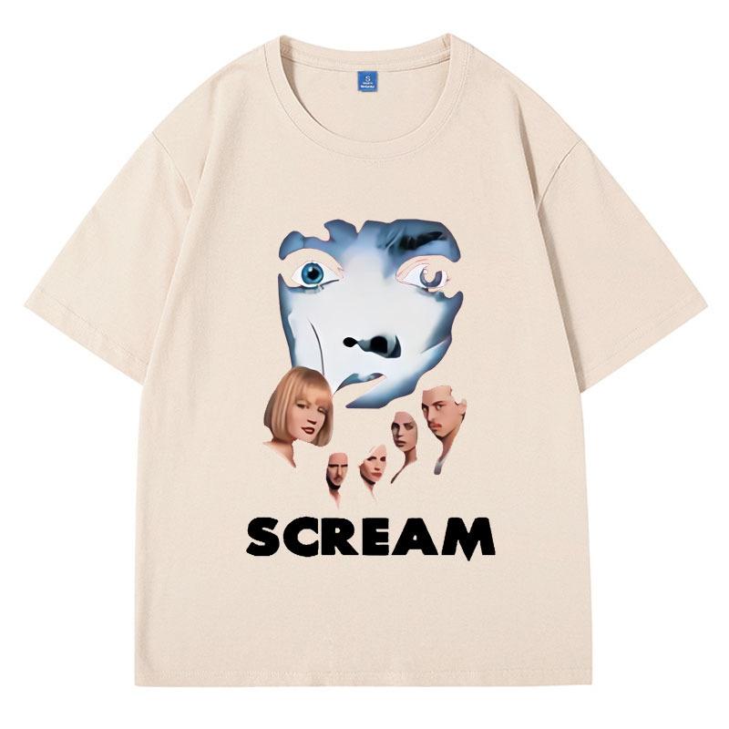 Limitiertes Horrorfilm Scream T-Shirt Billy Loomis Print T-Shirt Kurzarm Herren Damen Hip Hop Vintage Übergroße T-Shirts Kleidung