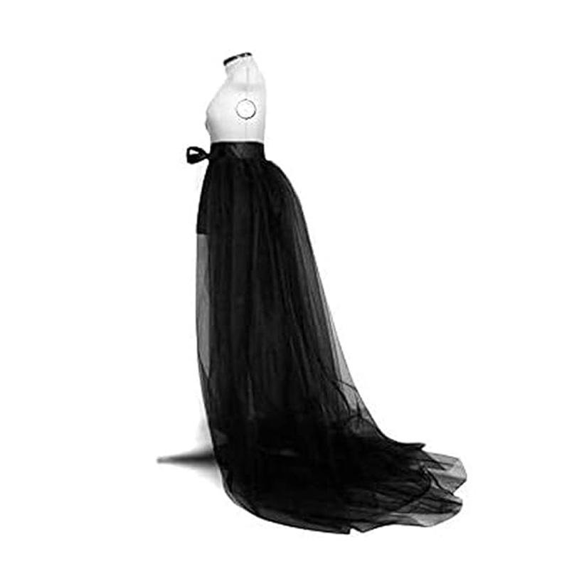 Black Tulle See-Through Midi Skirt Evening Dress - Vintage Prom and Party Attire