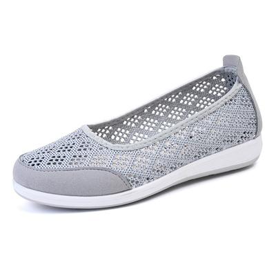 Women's Flat Comfortable Shoes Soft Sole Flexible Lightweight Breathable Mesh Casual Slip-On Loafers for Everyday Wear