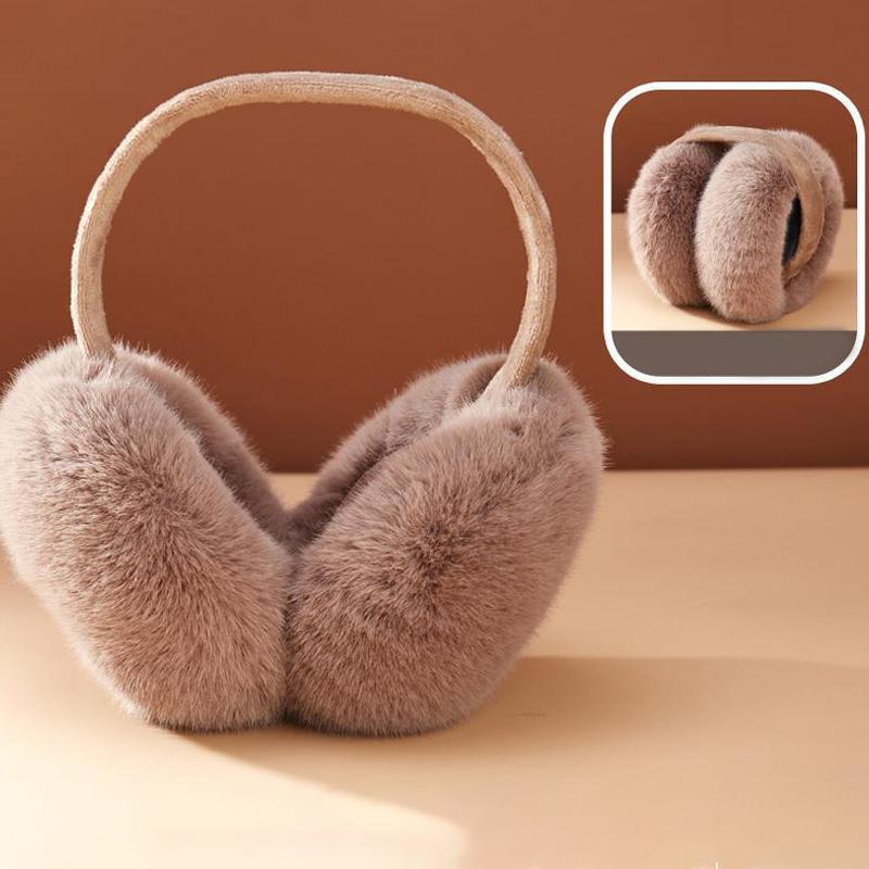 Portable Folding Winter Warm Earmuffs Solid Color Anti Cold Windproof Thickened Warming Earmuffs Fashion Unisex Plush Earmuffs