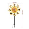 Double Sided Bee Wind Spinner Anti-Rust Metal Garden Stake Sunflower Motion Art Wind  Yard Ornament