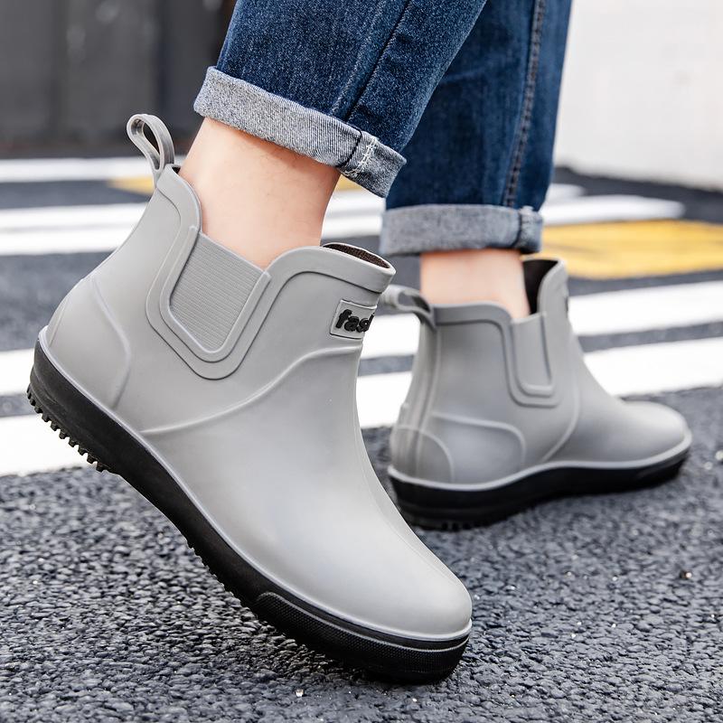 Men's Lightweight Waterproof Ankle Rain Boots - Non-Slip, Wear-Resistant Outdoor Shoes
