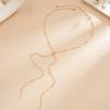 Salircon Minimalism Creative Metal Y Shape Pendant Necklace Vintage Unique Gold Color Tassel Long Chain Charm Jewelry Accessory