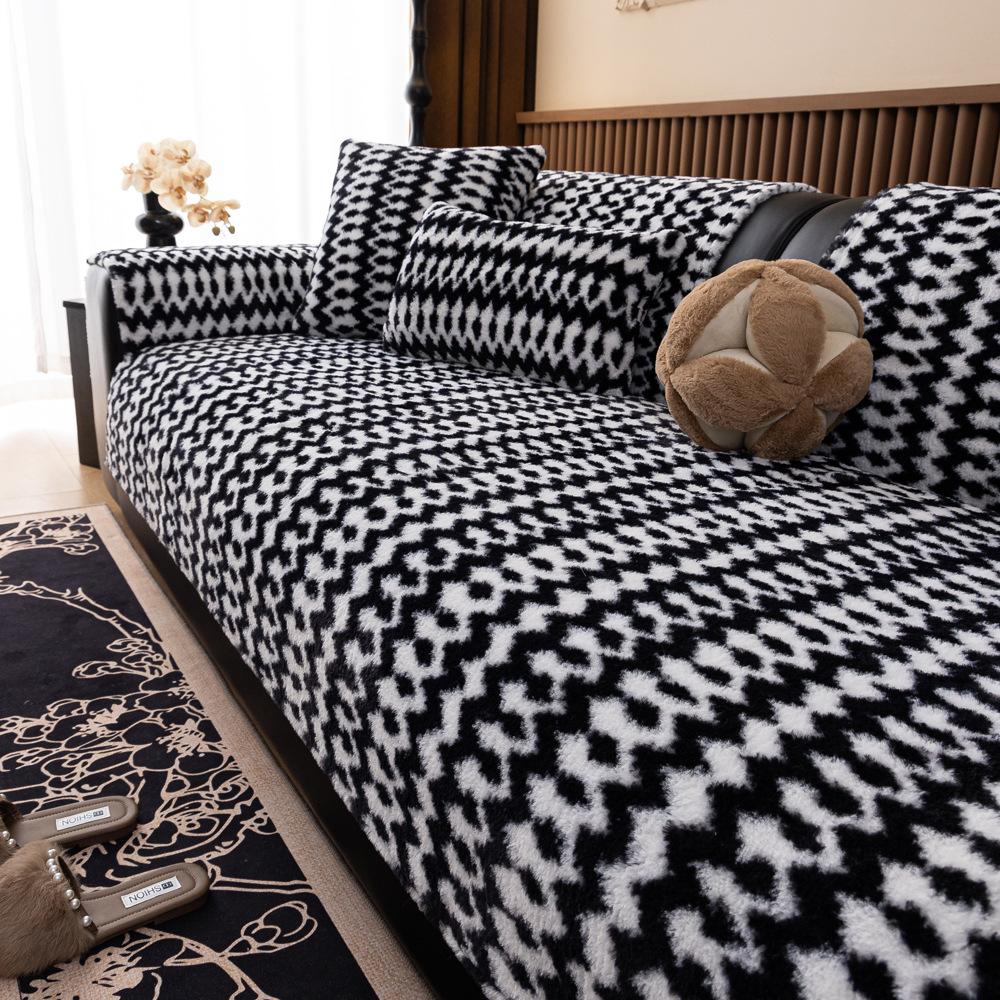 Bohemian Style Rabbit Plush Sofa Cushion  New Sofa Cover Autumn And Winter Premium Blanket
