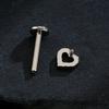 Right Grand ASTM F136 Titanium Mini Heart Cartilage Earring 16G Dainty Flat Back Labret Stud Tragus Helix Piercing Jewelry