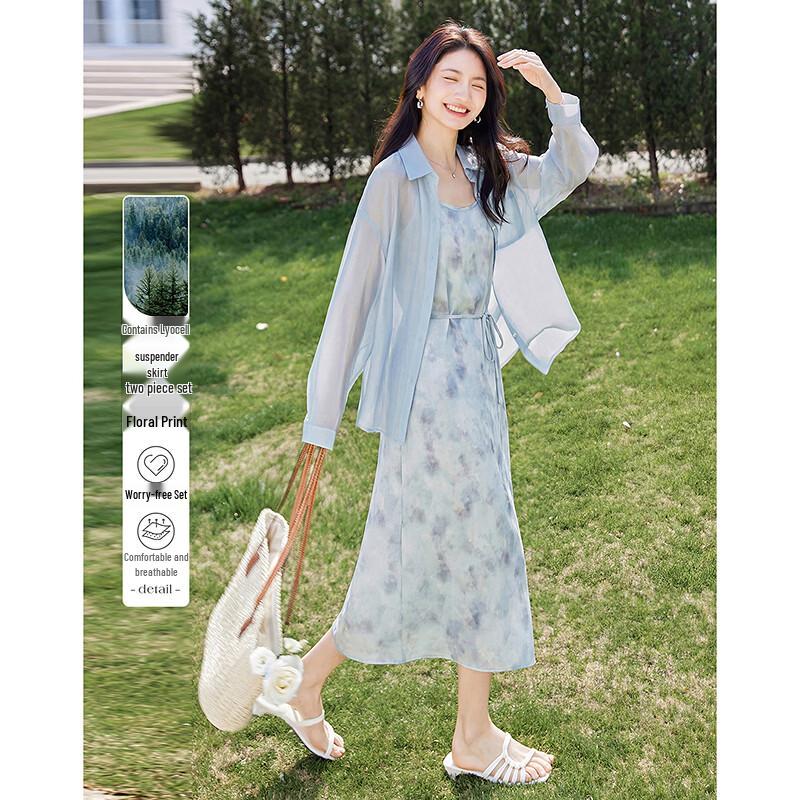 Lyocell Blend Slimming Women s Summer Set L