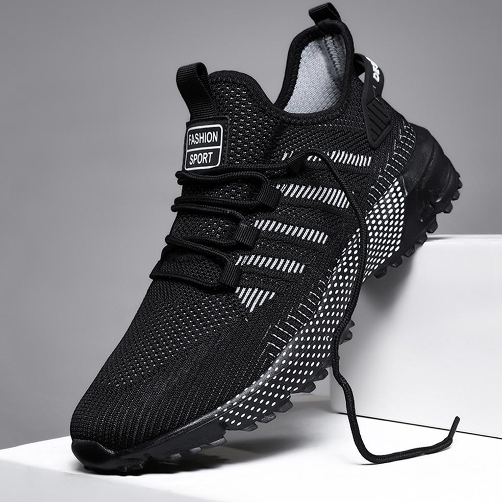 Men Casual Sport Shoes Breathable Lightweight Sneakers Outdoor Mesh Black Running Shoes Athletic Jogging Tenis Walking Shoes
