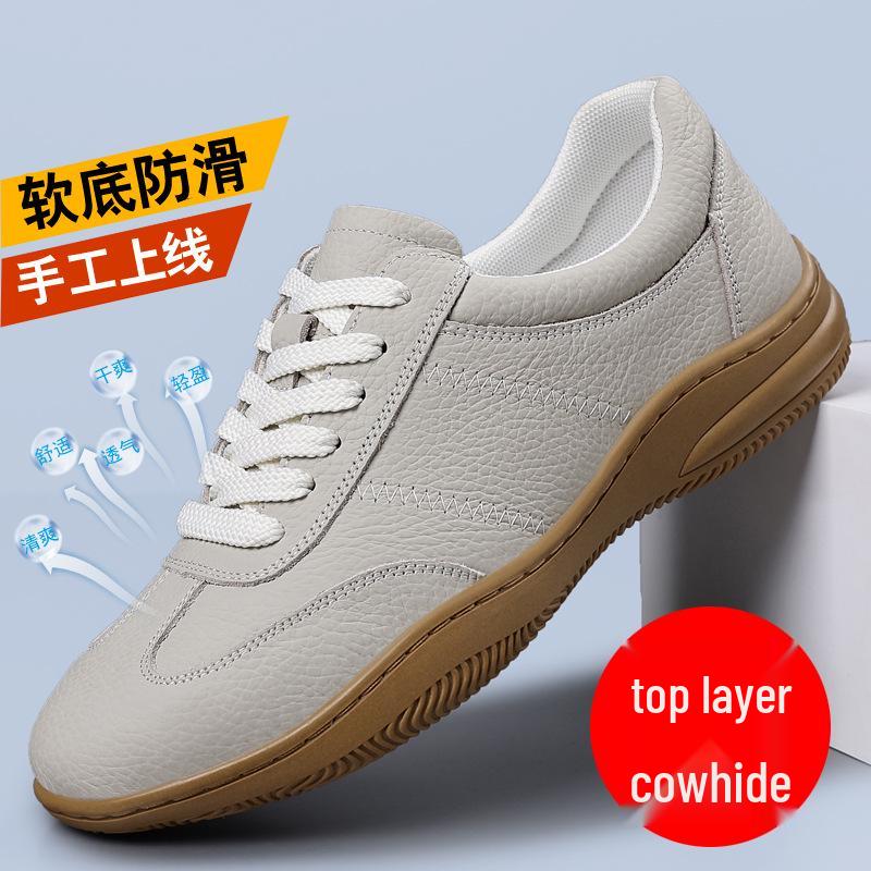 Chaussures Décontractées Respirantes en Cuir de Vache pour Homme Printemps 2025 - Design en Cuir Véritable Souple