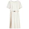 Elegant Summer Pleated Patchwork Midi Dress