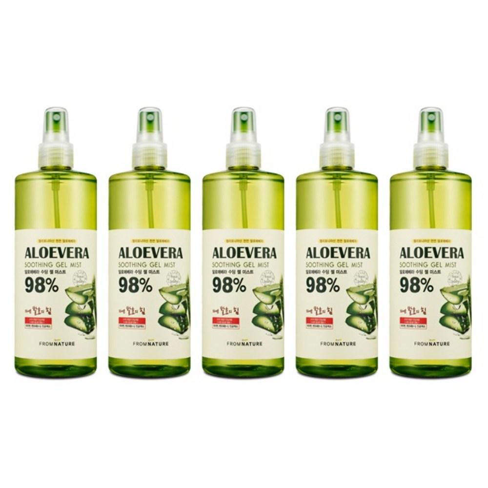 From Nature Gel Brume Apaisant Aloe Vera 98% 500 ml, 5 unités