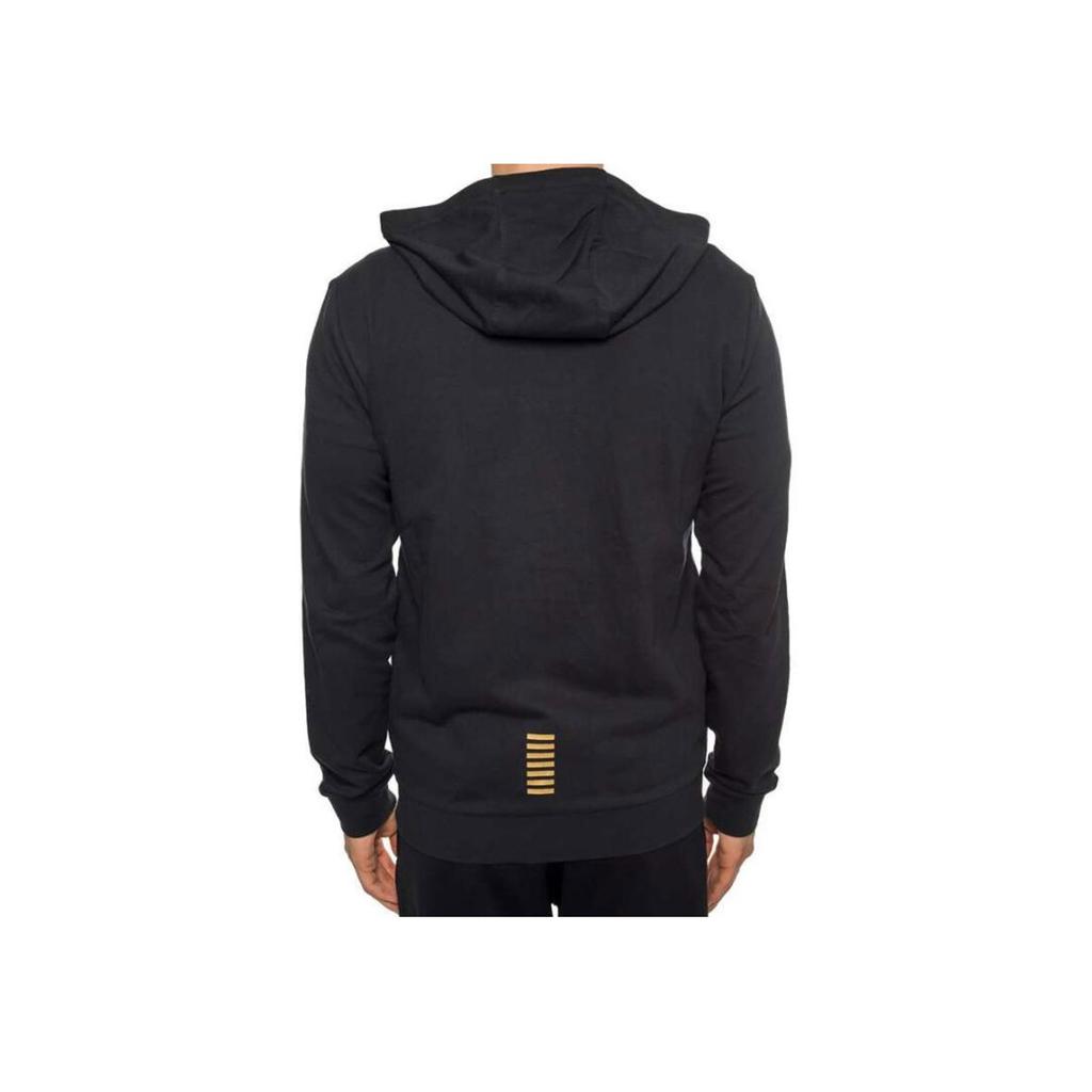 Emporio Armani EA7 Letter Logo Drawstring Long Sleeve Hoodie Men hoodies Black 8NPM04-PJ05Z-0208