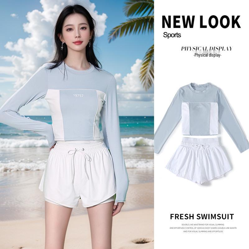 

Women s Long Sleeve Conservative Tummy Control Two-Piece Swimsuit - Slimming Swimwear, 2025 Edition for Summer and Hot Springs.