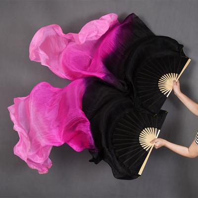 1 Pieza 150 cm de Longitud Abanicos de Danza del Vientre Color Degradado Bambú de Seda Real Abanicos de Práctica Danza Velos Sedosos Accesorios para Actuaciones en Escenario