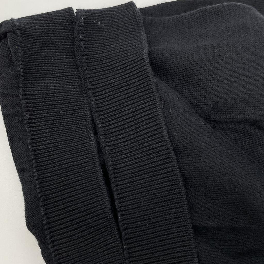 JOHN SMEDLEY SYRES Black Cotton High-Gauge Knit Skipper Shirt tops L blackUsed