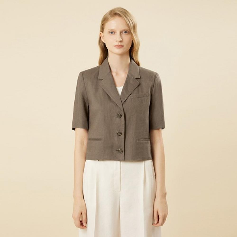 

Укороченная льняная куртка с короткими рукавами Shs Miss Swwjkn21110 Blue/55