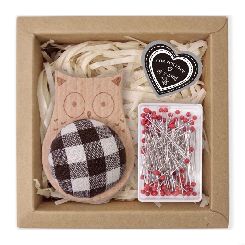 

Hedgehog Needle Keeper With 100 Assorted Butterfly Sewing Pins For Crafting X3UC кофейный