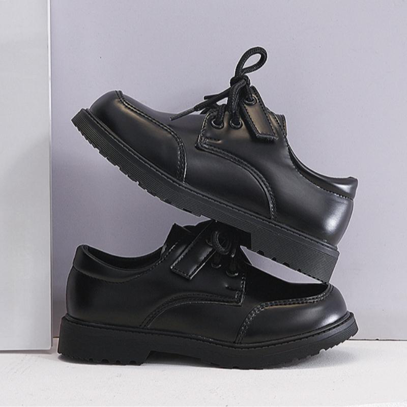 Jungen Lederschuhe, Frühling und Herbst Britischer Stil, Schwarze Weichsohle, Mittel bis Große Größe, Aufführungsschuhe für Grundschüler