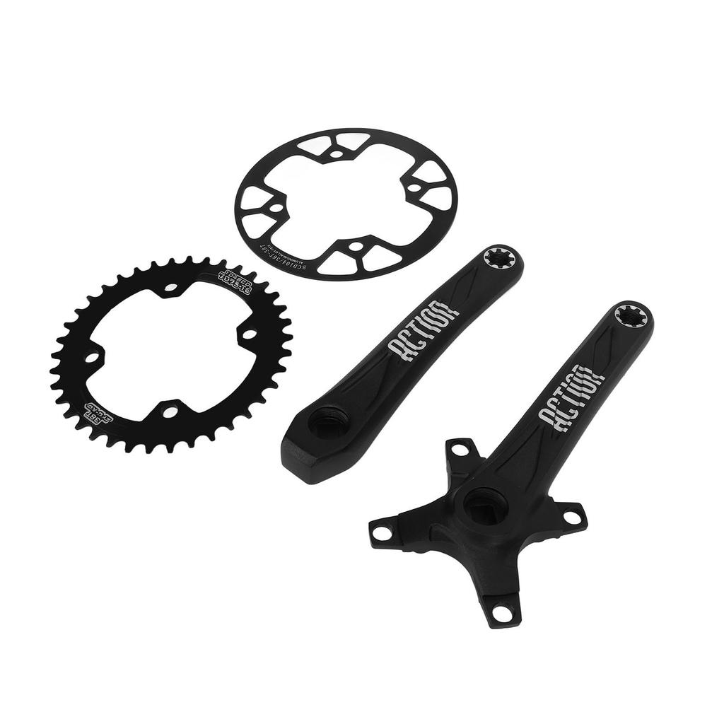 Bike Crankset 38T Narrow Wide Chainring with 170mm Crank Arms 36T To 38T Guard Plate Mountain Bike Crank Set