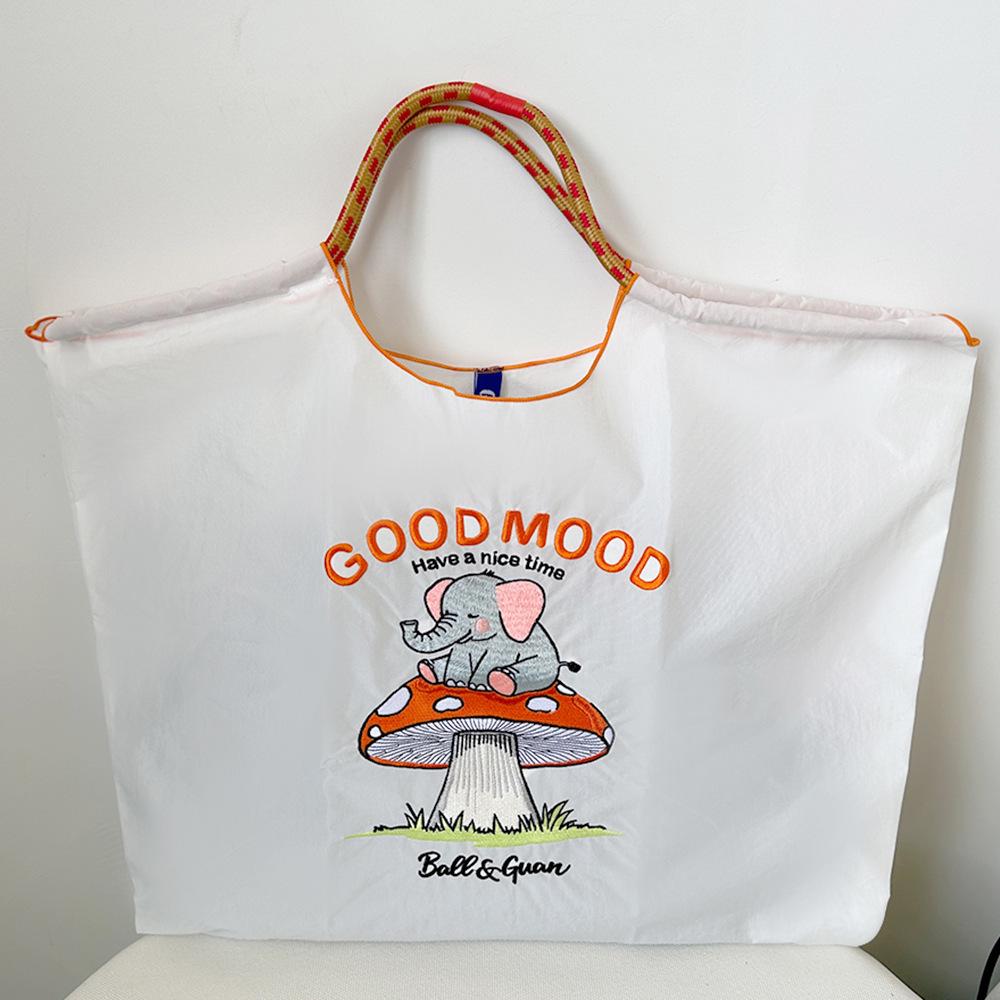 Versatile Cartoon Canvas Bag: Cute Waterproof Tote, Shoulder, and Crossbody Bag for Shopping and Going Out. Eco-Friendly.