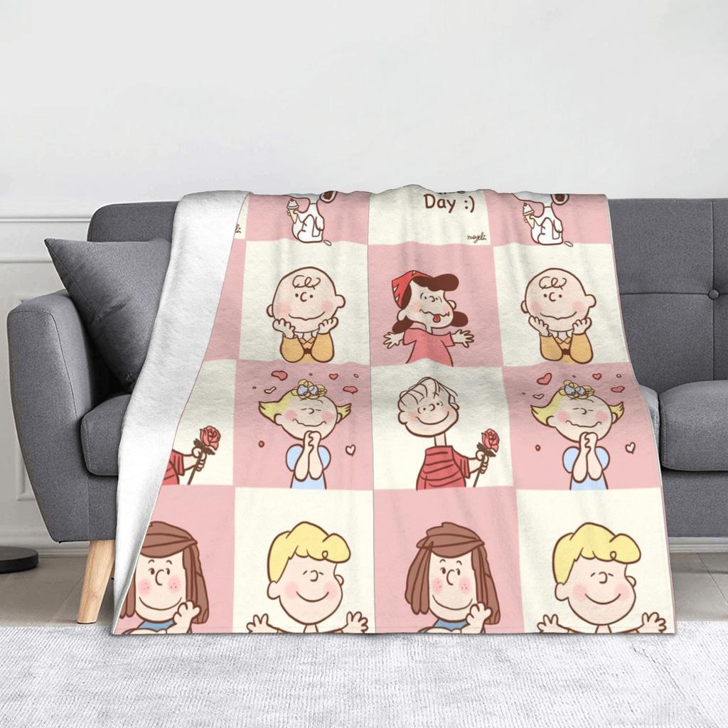 snoopys Throw Blanket for Couch cartoon dog Soft Fuzzy Plush Blanket 50x60 Inches Multiple Sizes Bedspreads for All Seasons