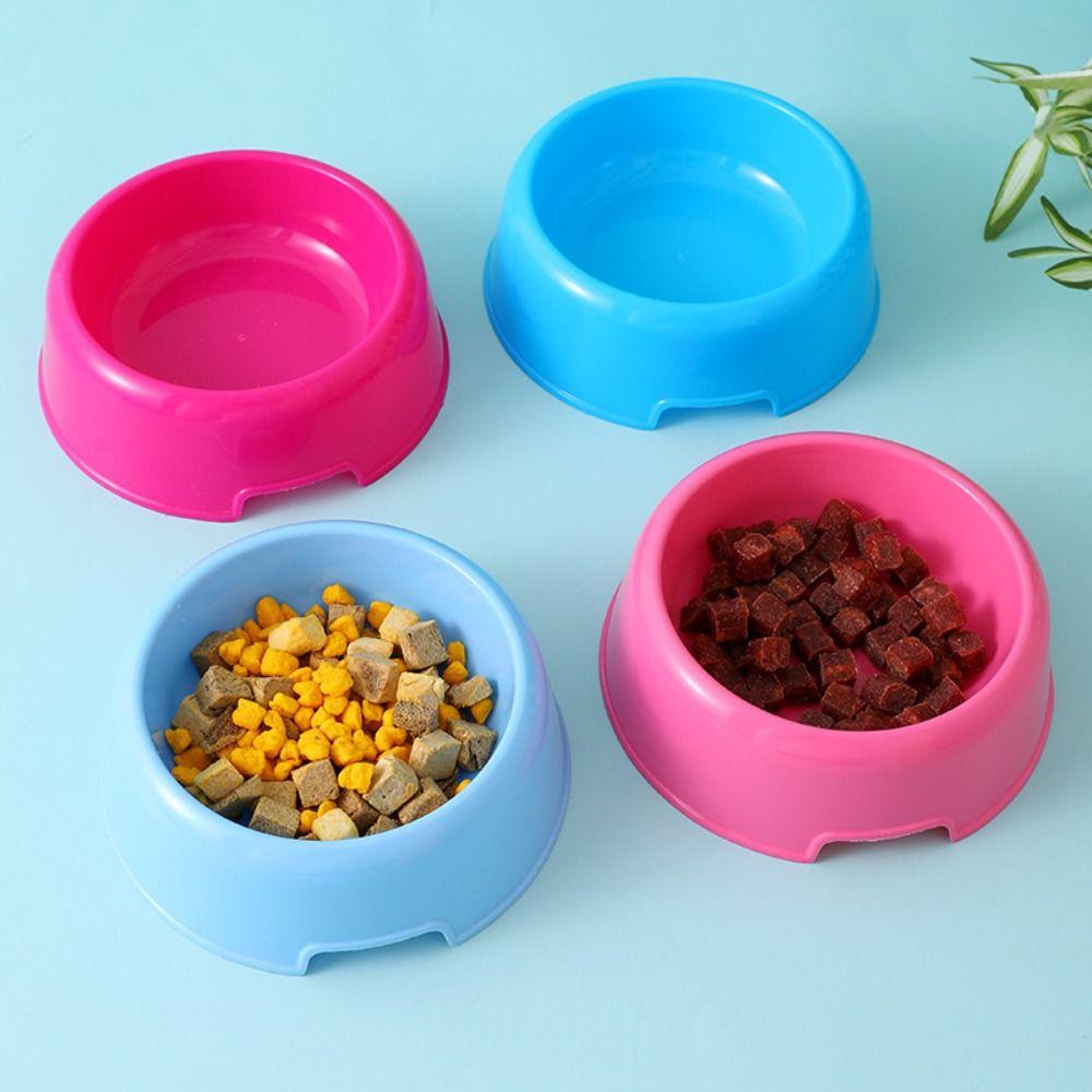 Plastic Cat Bowl Round Shape Cat Plates New Cat Food Bowl Pet Feeding