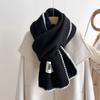 With Wool Overlock Pink Scarf for Women Winter Korean Atmosphere Thickened Warm High End Soft Waxy and Versatile Scarf