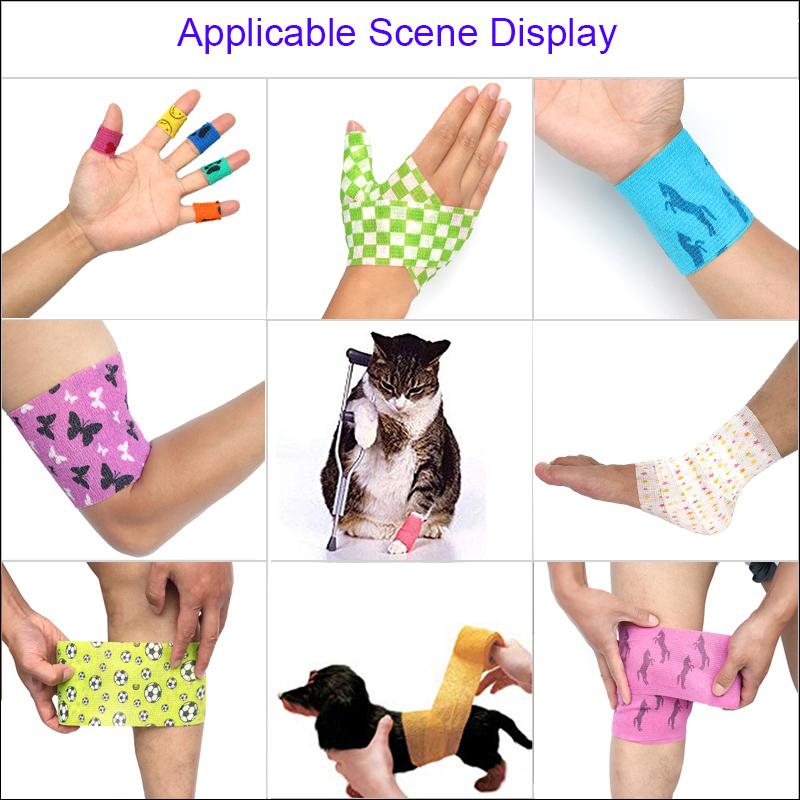 6 Pcs Self Adhesive Elastic Bandage for Sports Wrist Palm Finger Arm Shoulder Knee Ankle Pets Leg Tattoo Protection