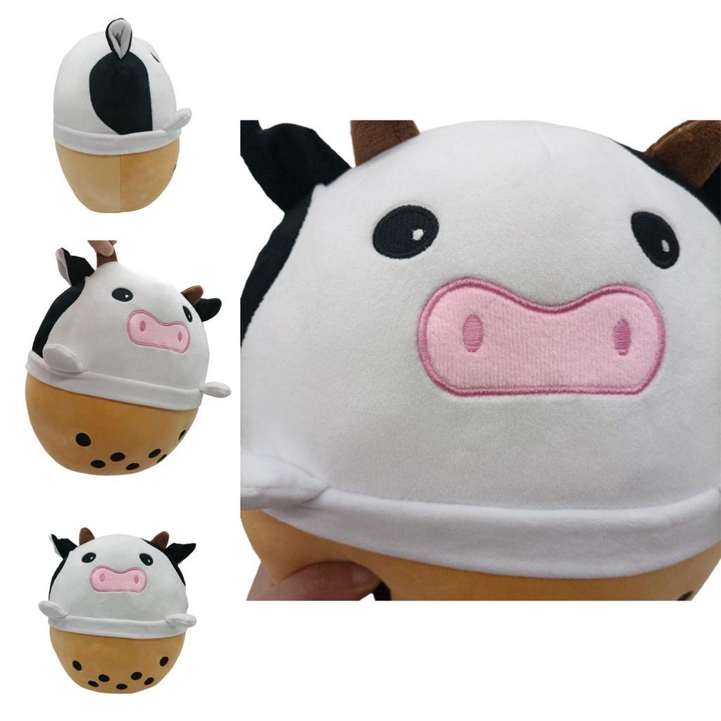Cute And Cuddly Pearl Milk Tea Cow Plush Toy And Pillow