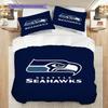Seattle Seahawks Pattern Bedding Quilt Set Quilt Cover Pillowcase Home Decoration Birthday Gift (1 * Duvet Cover + 2 * Pillowcase, Without Core)
