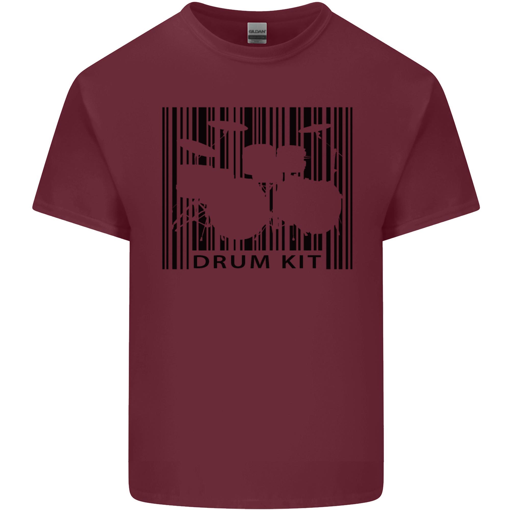 Drum Kit Barcode Drummer Drumming Unisexs Light Cotton TShirt S
