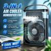 Three-in-one Fan Air Conditioner LED Light Portable Humidifier Air Conditioner Fan 3/4 Wind Speed Outdoor Travel Water Spray Fan