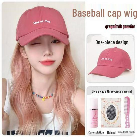 

Женская модная бейсболка с париком из длинных волос – Легкая, универсальная, несъемная, закрывающая всю голову