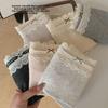 Ladies Spring and Autumn Vintage Lace Edge Cotton Skin Friendly Hip Breathable Mid Waist Flat Angle Briefs