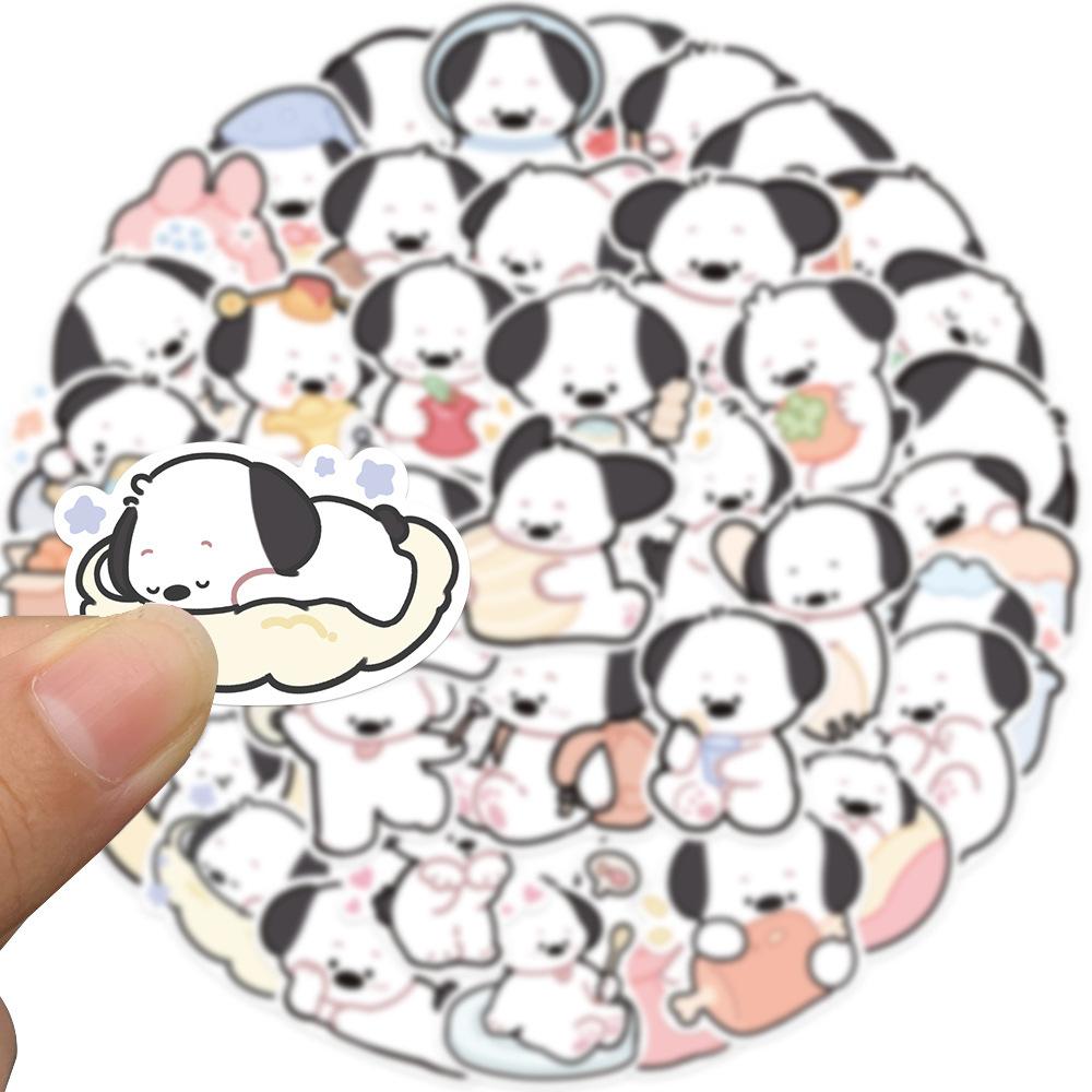 40 Cartoon Lines Puppy Doodle Stickers Trolley Box Water Cup Diary Waterproof DIY Stickers