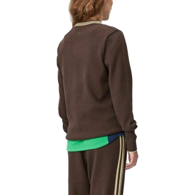 adidas X Wales Bonner Top a Maglia a Maniche Lunghe Marrone Scuro Top Unisex IN5953
