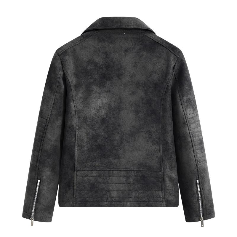Popular high-end retro men's leather jacket shopping travel matte leather tie-dye trendy leather jacket men