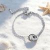 Korean Style Rhinestone Titanium Necklace & Double Ring Jewelry Set