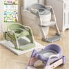 3-in-1 Adjustable Portable Youngsters's Potty Training Toilet Seat Foldable Step Stool with Potty Training Reward Stickers