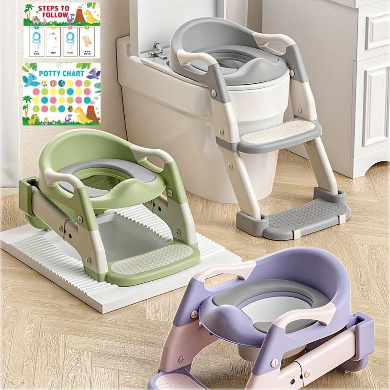 3-in-1 Adjustable Portable Youngsters's Potty Training Toilet Seat Foldable Step Stool with Potty Training Reward Stickers