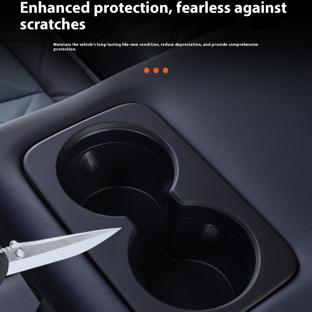 For BYD Leopard 5 Denza B5 Rear Console Cup Holder Bezel Carbon Fiber Interior Decorative Trim Accessories